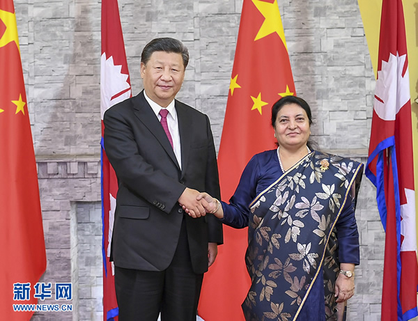 習(xí)近平會(huì)見尼泊爾總統(tǒng)班達(dá)里 兩國(guó)元首共同宣布建立中尼 面向發(fā)展與繁榮的世代友好的戰(zhàn)略合作伙伴關(guān)系